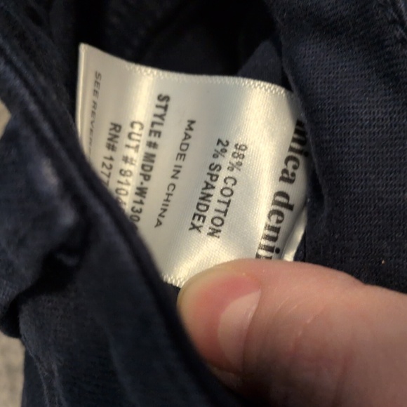 Mica Navy Blue Button Fley Wide Leg Crop Pants Size 28 - Picture 4 of 8